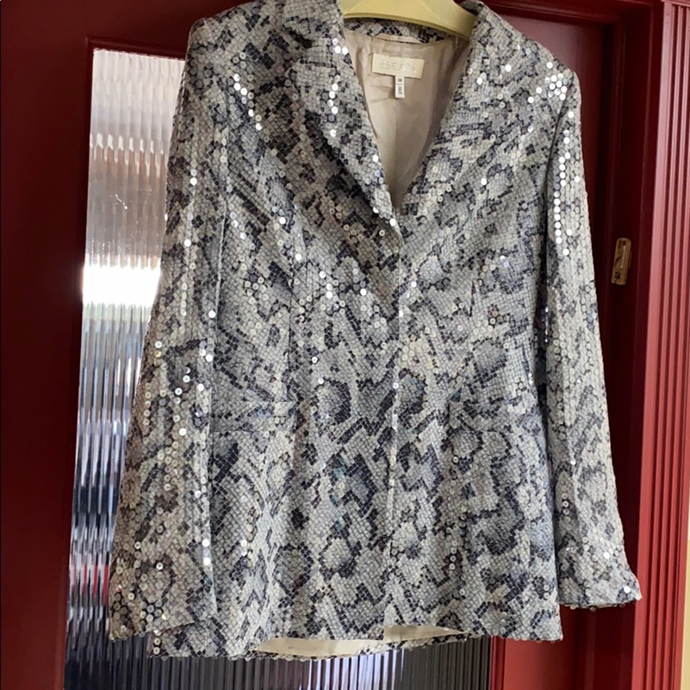Escada Stunning Silk Sparkling Blazer Logolining